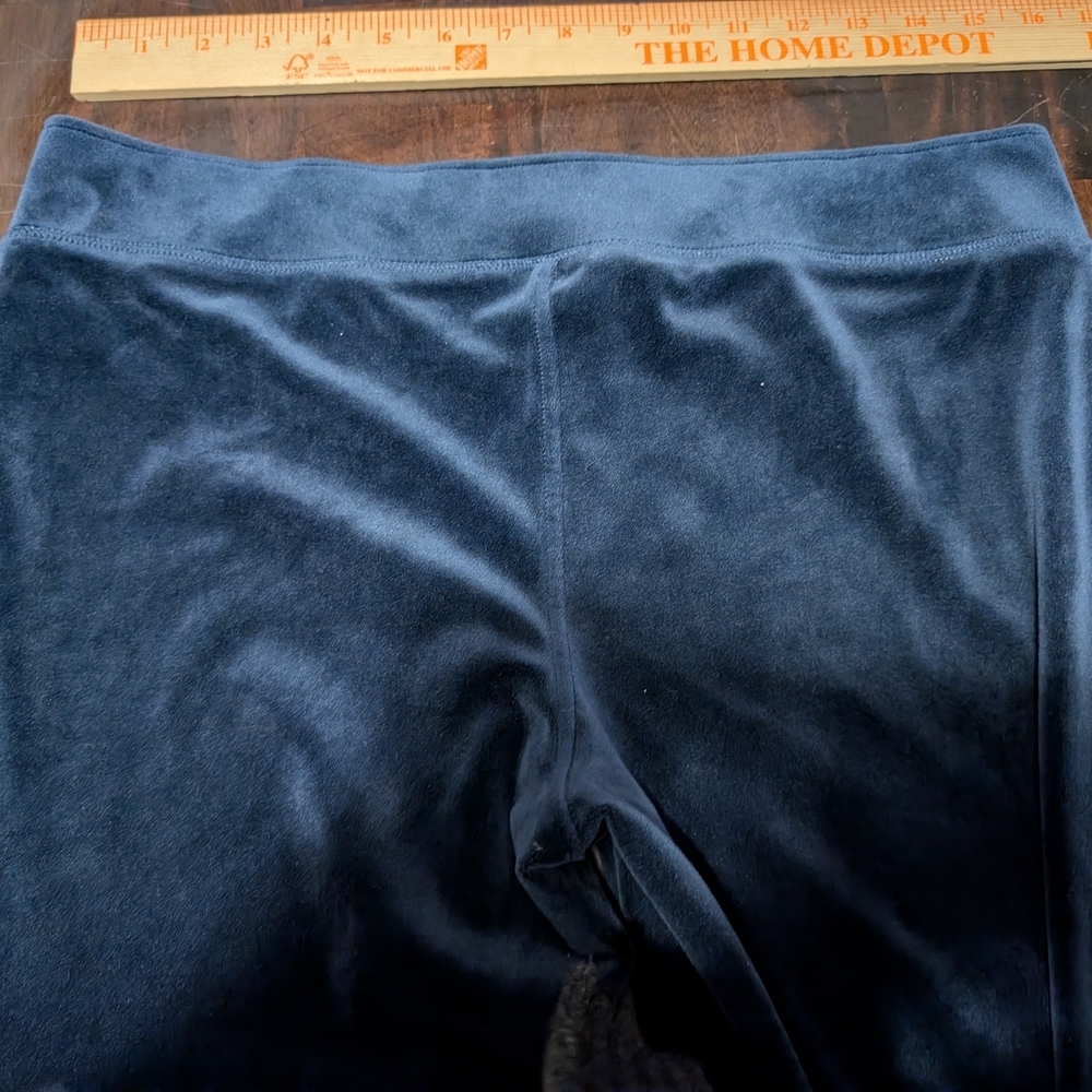Lilly Pulitzer Velour Wide-Leg Pants, Navy, Women's Medium - Picture 7 of 7